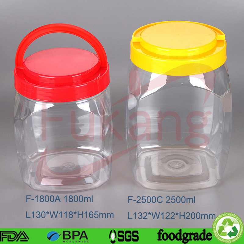 2.5L circular food grade plastic bottle