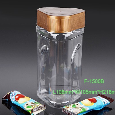 450ml Square tea jar plastic storage jars pet bottle